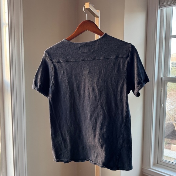 WRK Men’s Navy Blue Henley, Size Medium, 100% Cotton, Very Good Condition - Picture 3 of 3